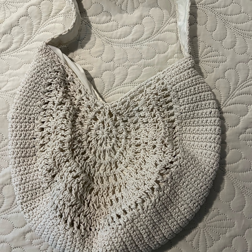 Sonoma Cream Crochet Shoulder Bag